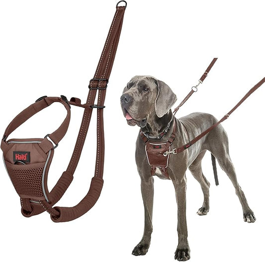 Halti No Pull Harness - Stop Your Dog Pulling on The Leash. Adjustable, Lightweight and Easy to Use. Reflective Dog Training Harness for Large Dogs (Size L, Deep Walnut)