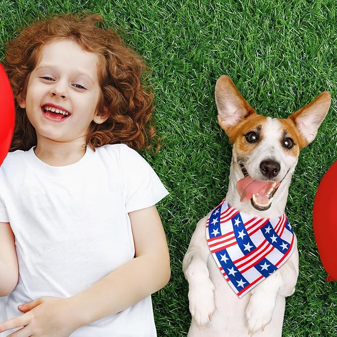 Sanwuta 72 Pcs 250th Anniversary Dog Bandana Bulk Patriotic USA Flag Washable Puppy Triangle Scarfs 4th of July Cat Bandanas Adjustable Soft Pet Triangle Bibs for Small Medium Dogs Cats Pets Costume