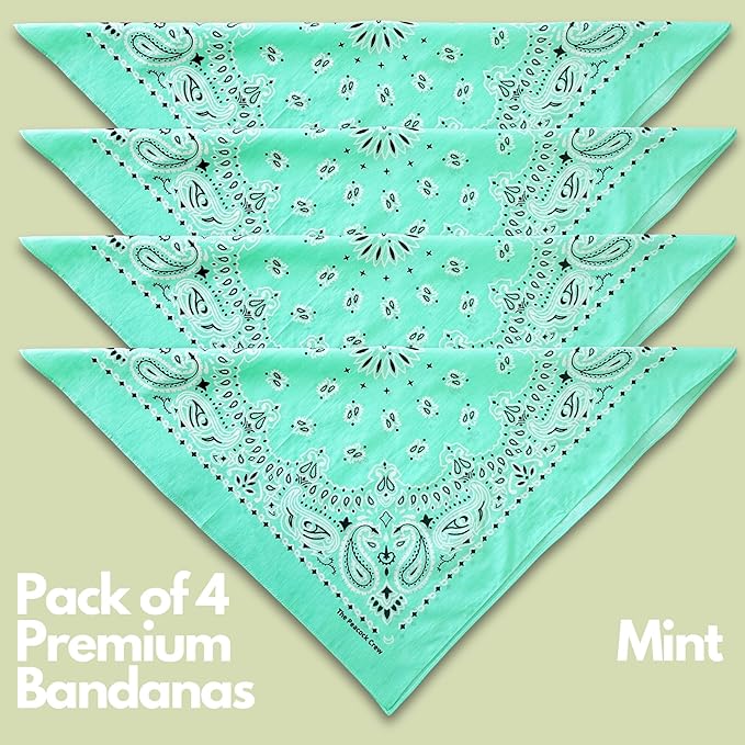 The Peacock Crew Premium Soft Cotton Bandanas Pack for Men and Women Paisley 22 x 22 inches