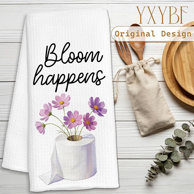 Purple Floral Hand Towels for Bathroom Washroom Spa Yoga Decor 16x24 Inches, Cosmos Flower Toilet Paper Bathroom Hand Towels Decorative, Housewarming Gifts