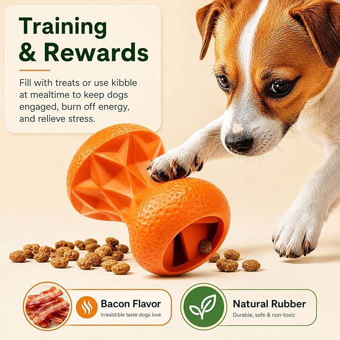 Dog Toys for Large Dogs – Durable Rubber Chew Toy for Aggressive Chewers,Interactive Treat Dispensing Puzzle Ball,Enrichment Dog Toy for Mental Stimulation,Slow Feeder & Boredom Relief, Gift