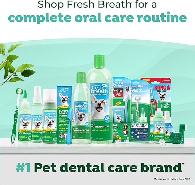 TropiClean Fresh Breath TripleFlex Toothbrush for Large Dogs | Use Toothpaste or Gel | 360-Degree Toothbrush | Complete Dental Care