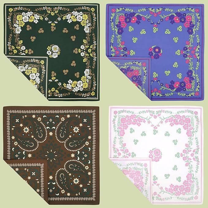 The Peacock Crew Premium Soft Cotton Bandanas Pack for Men and Women Paisley 22 x 22 inches