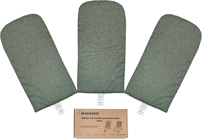 ROODO Pet Stroller Mat for Dogs, Cushion Inner Pad, Exclusive Use, Original, Replaceable, Easy to Clean, Set of 3 pc (Cationic Ash)