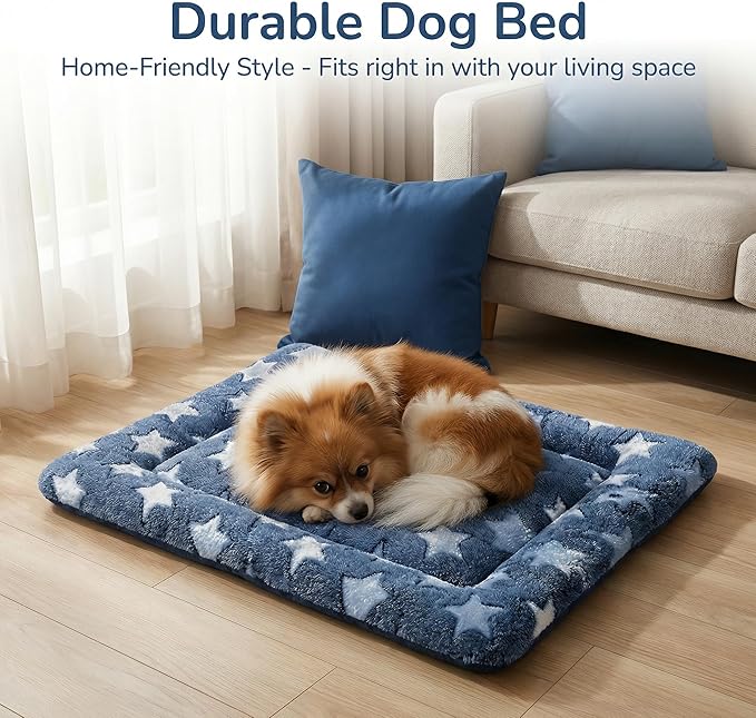 Dog Bed Mat - Soft Crate Pad for Kennel, Durable Pet Bed for Small Dogs & Cats - Comfort Support for Pet Crate, Cage, House