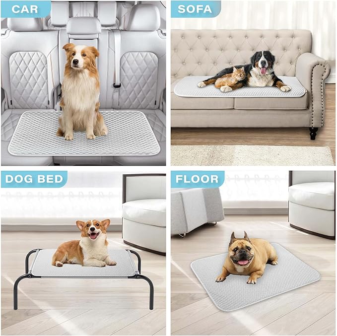 MICROCOSMOS Sleeping Pad & Pet Cooling Mat- Breathable Bubble Surface, EZ Clean. Keep Cooling for Pets, Kids and Adults in Summer.(GreyWhite, 48" x 24")