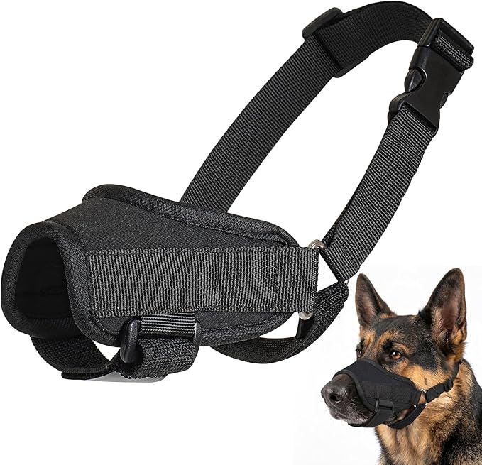 Soft Dog Muzzle for Large Medium Small Dogs, Adjustable Breathable No Bite Dogs Muzzle – Secure Fit Comfortable Humane Dog Mouth Guard for Training Grooming Walking (XX-Large)