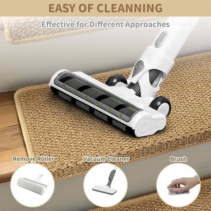 Brakki Bullnose Carpet Stair Treads, Non Slip Stair Treads for Wooden Steps Indoor, Stair Runner, Soft Stair Rugs, Edging Stair Protectors, Washable, 29.5"x9.5"x1.5" 14pcs, Beige