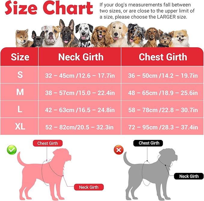 Funfox Dog Harness No Pull, Adjustable Pet Vest Harness, Super Soft Material with Vertical Handle Easy Control, Reflective Night Walking, 2 Leash Clips for Small Sized Dogs, Red, S