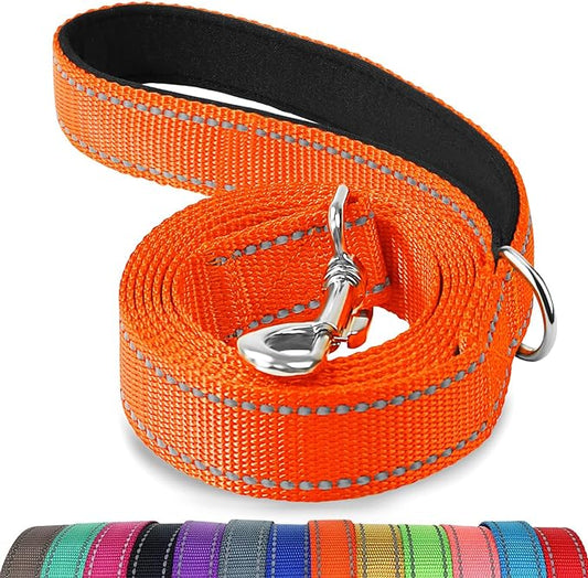 Joytale Dog Leash, 6 FT Double-Sided Reflective, Padded Handle Nylon Heavy Duty Leashes for Small Dogs Walking, Orange