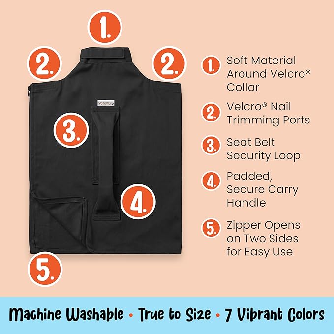 Cat-in-the-Bag Cozy Comfort Carrier - Extra Small Charcoal Cat Carrier Soft and Pet Carrier for Nail Clipping, Vet Visits, Medication Administration, Dental Care, and Traveling
