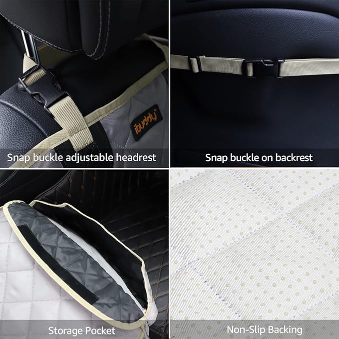 Dog Seat Cover for Front Seat Waterproof Front Seat Cover Protects Seats from Hair, Dirt, and Liquid Messes Scratch Proof Nonslip Bucket Seat Cover for Pet of Cars,Trucks and SUVs