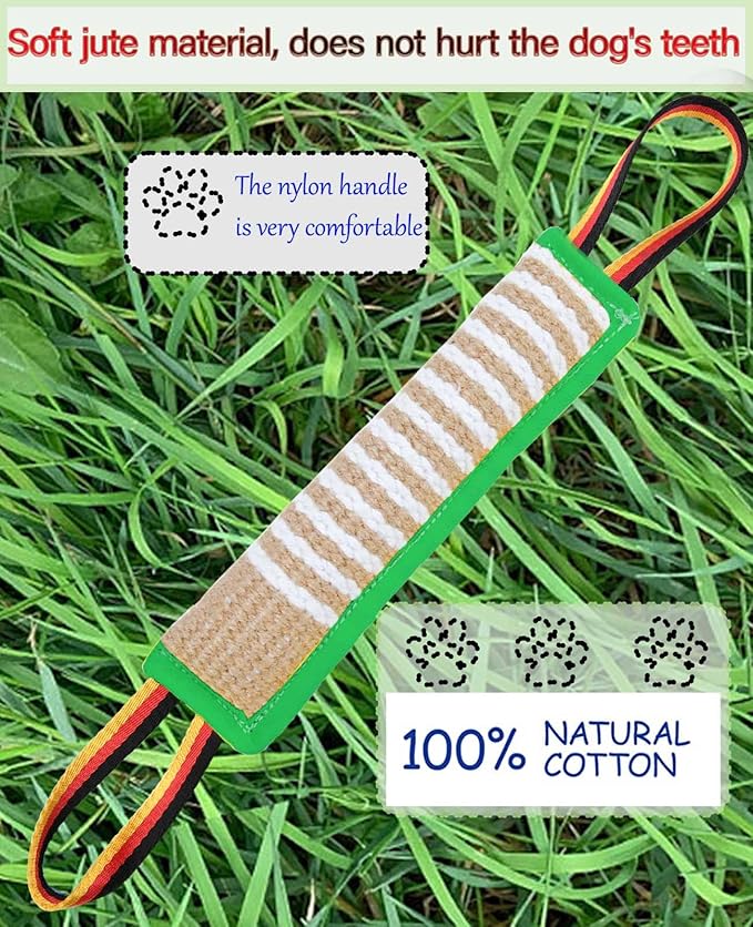 Clysoru Dog Tug Toy Tough Jute Bite Pillow Lasting Training Equipment Puppy to Large Dogs Interactive for Large and Small
