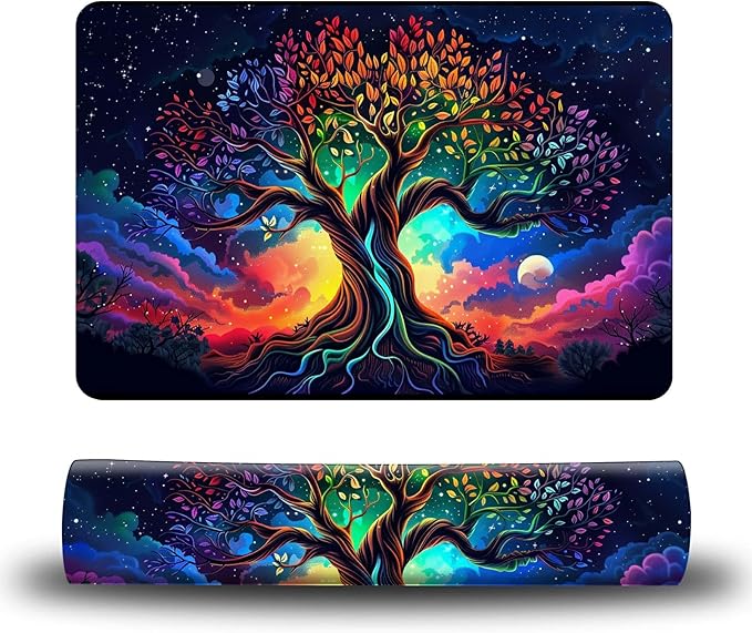 Dog Food Mat, 15.7" x 23.6" Absorbent Pet Feeding Mat for Food and Water, Waterproof Diatom Mud Pet Placemat with Non-Slip Rubber Backing, Easy Clean Cat Bowl Mat for Floors - Tree Art