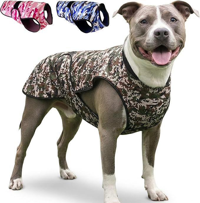 Dog Cooling Vest - 2-Layer Cooling with Soft Microfiber Fabric - Lightweight, Adjustable and Comfortable - UV Protection for Small to Large Dogs - Relief in Hot Weather (Green, Large)
