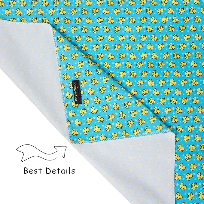 ARING PET Summer Dog Bandanas, Cute Mint Green Yellow Duck Pet Bandana Scarf Triangle Bib for Small Medium Large Boy Girl Dogs Cats, Puppy Kerchief for Daily Wear Walks Party Photos-S