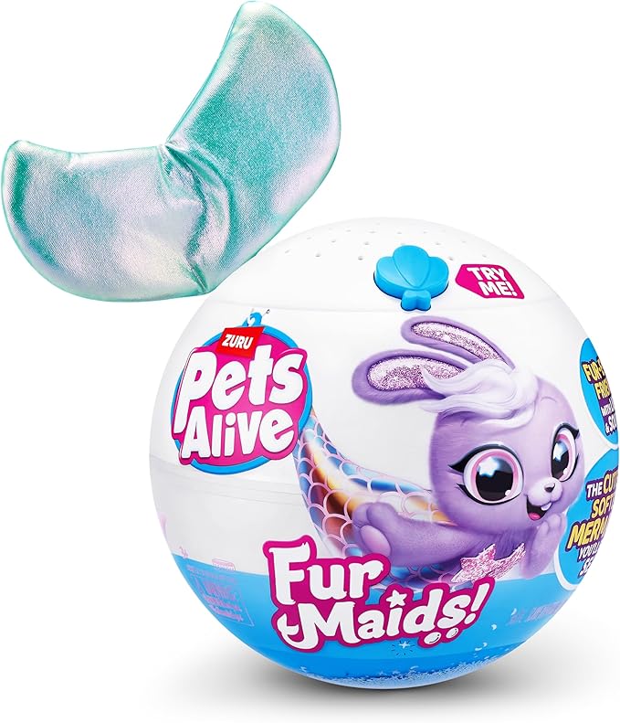 Pets Alive Furmaids by ZURU Mermaid Plush Interactive Lights Sounds Girls Toy (Green Puppy)