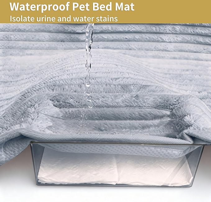 Backseat Dog Bed for Car Back Seat, Dog Mat for Car Backseat Pet Bed Mat, Non-Slip Travel Pet Mat, Fit for Backseat Extenders and Trucks Suvs (Grey, 27.5x55 Inch)