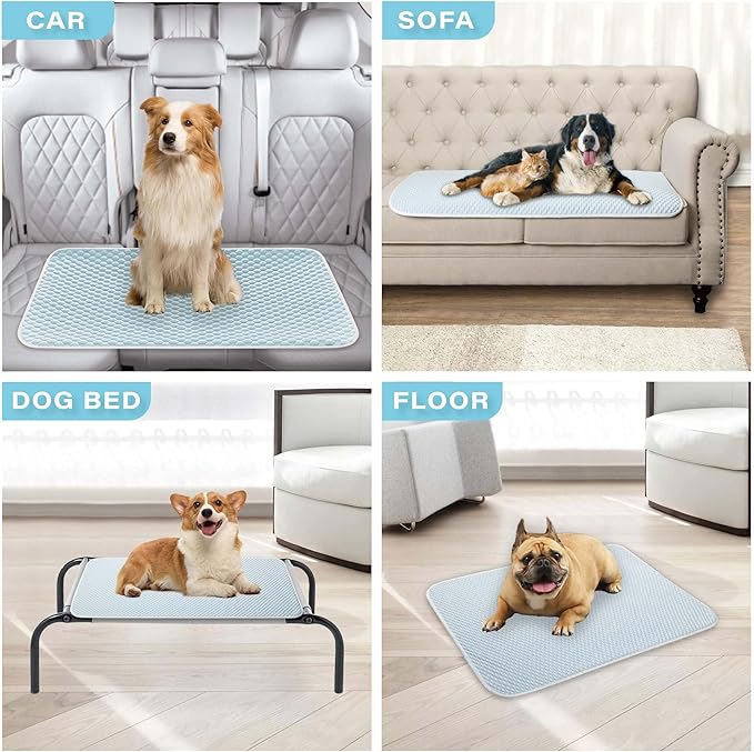 MICROCOSMOS Pet Cooling Mat & Sleeping Pad- Breathable Bubble Surface, EZ Clean. Keep Cooling for Pets, Kids and Adults in Summer.(BlueWhite, 59" x 40")