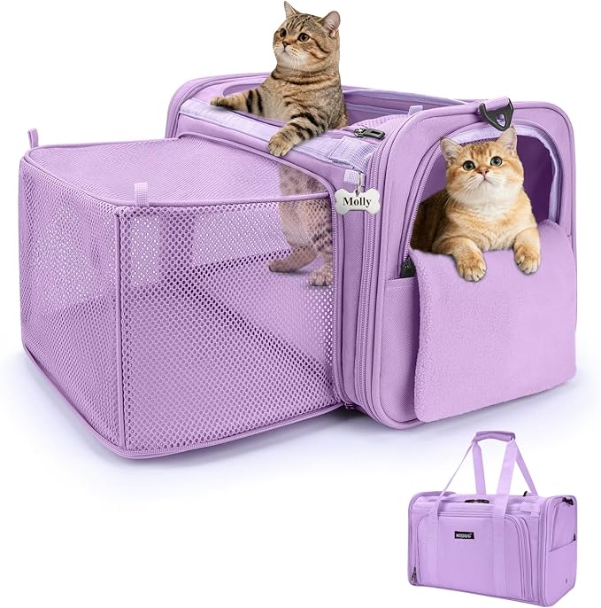MIDOG Cat Carrier Soft for Small to Medium-Sized Cats,Up to 15 Lbs, TSA Airline Approved Soft Sided Pet Carrier,Collapsible Travel Cat Carry Bag(Grey)