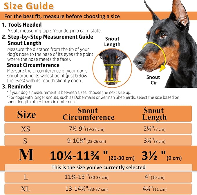 BARKLESS Dog Muzzle, Basket Muzzle for Biting, Chewing and Scavenging, Humane Cage Mouth Cover, Perfect for Grooming and Training Medium Aggressive Reactive Dogs (M, Brown)