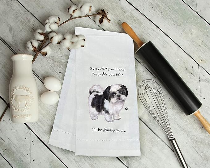 Dog Kitchen Towel - Soft Highly Absorbent - Dog Gifts - Dish Towels for Washing Dishes - Tea Towels - Reusable - Quick Drying - 100% Natural Cotton - Towels for Pet Lovers (Australian Shepherd Towel)
