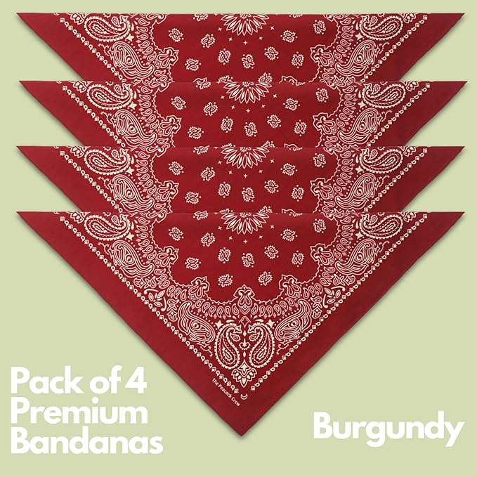 The Peacock Crew Premium Soft Cotton Bandanas Pack for Men and Women Paisley 22 x 22 inches