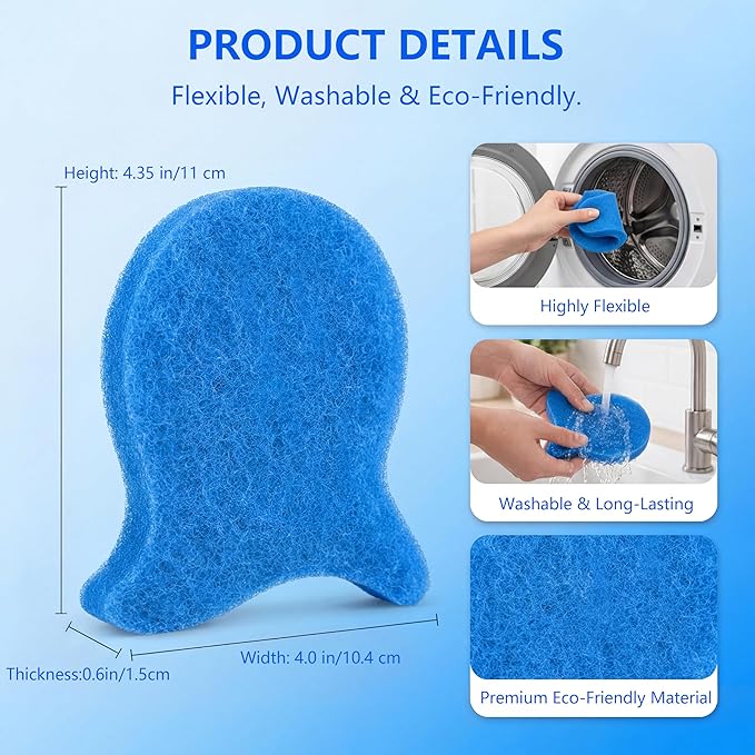Pet Hair Remover for Laundry,Reusable Dog & Cat Hair Catcher for Washing Machine & Dryer,Effectively Removes Fur,Lint and Dander from Bedding,Clothes(2Pcs Blue)