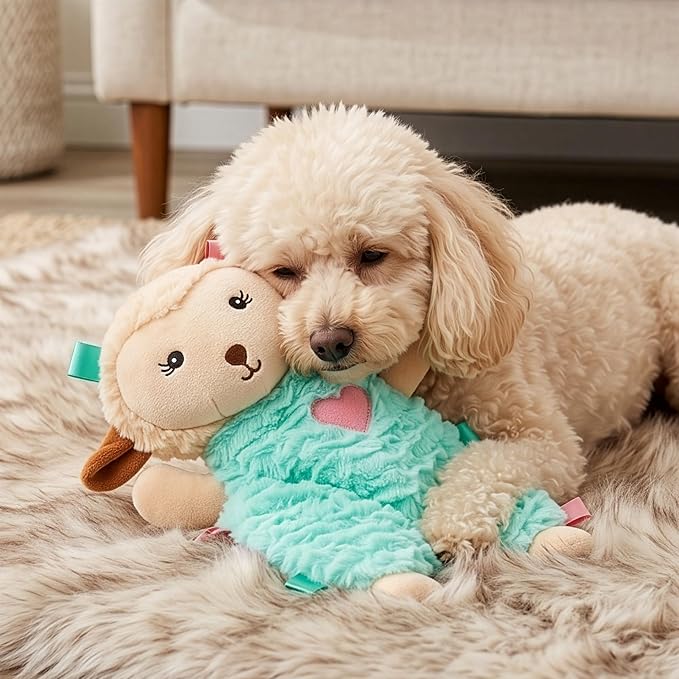 SPOT Soothers Tabbie Lambie Dog Toy - 8in Mini Stuffing-Free Calming Plush with Lavender Scent & Squeaker for Toy Breeds & Puppies, Anxiety Relief - 1 of 3 Assorted Colors, Sent at Random