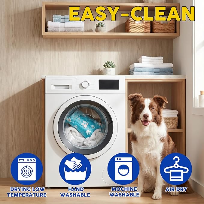 Starry Cooling Mat for Dogs Large 59'' X 39'' Dog Cooling Mat Self Coolings Thin Breathable Washable Non Slip Foldable Portable Reusable in Summer Suitable for Indoor Outdoor Blue