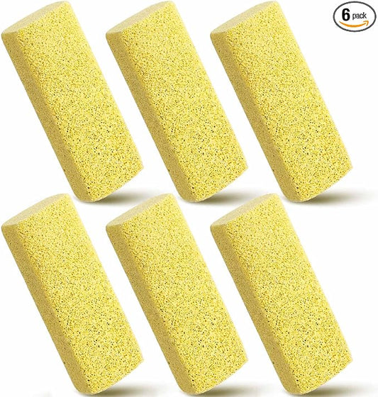 Abbylike 6 Pcs Pet Hair Remover Pumice Stone Reusable Portable Dog Cat Hair Removal Tool Scraper for Carpet,Couch, Bedding, Car Upholstery, Furniture Cleaning (5.3 x 2 x 1.4 Inch,Yellow)