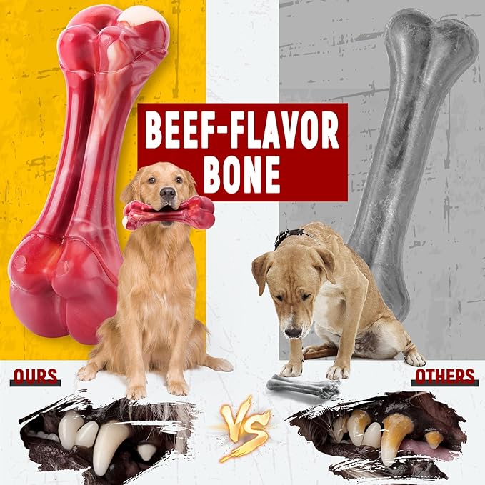 Zeaxuie 12 Pack Long-Lasting Various Dog Chew Toys Pack for Aggressive Chewers,Includes Dog Rope Toy,Squeaky Toys & Indestructible Chew Bone for Medium,Large & X-Large Breeds Dogs (for Tough Chewers)