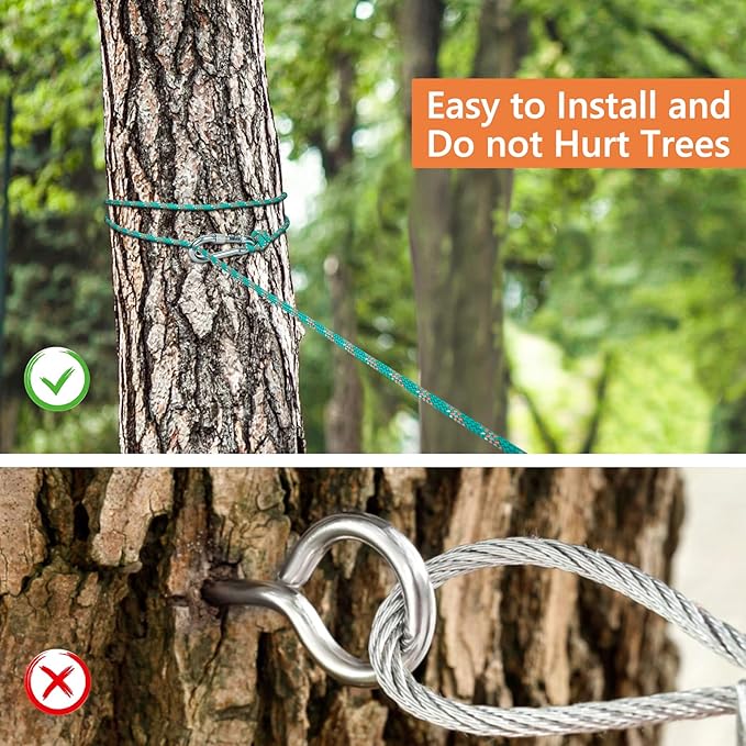 XiaZ Dog Tie Out Cable for Camping, 100ft Portable Overhead Trolley System for Dogs up to 200lbs，Dog Lead for Yard, Camping, Parks, Outdoor Events,5 min Set-up