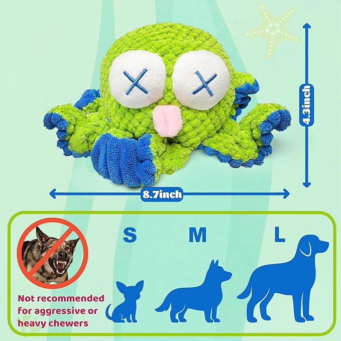 GUKCO Interactive Octopus Dog Toys – Rechargeable Dog Squeaky Toy with Bouncing Ball, Music, Recording & Silent Modes – Moving Toys to Keep Dogs Busy for Small, Medium & Large Breeds