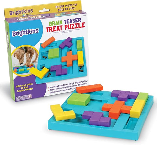 Brightkins Brain Teaser Treat Puzzle - Dog Puzzle Toys, Interactive Dog Toys, Gifts for Dogs