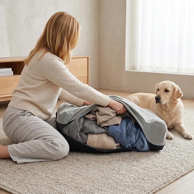 Laifug Large Pet/Dog Bed Removable Washable Cover (Jumbo Replacement Cover (46"x28"x8") Grey)