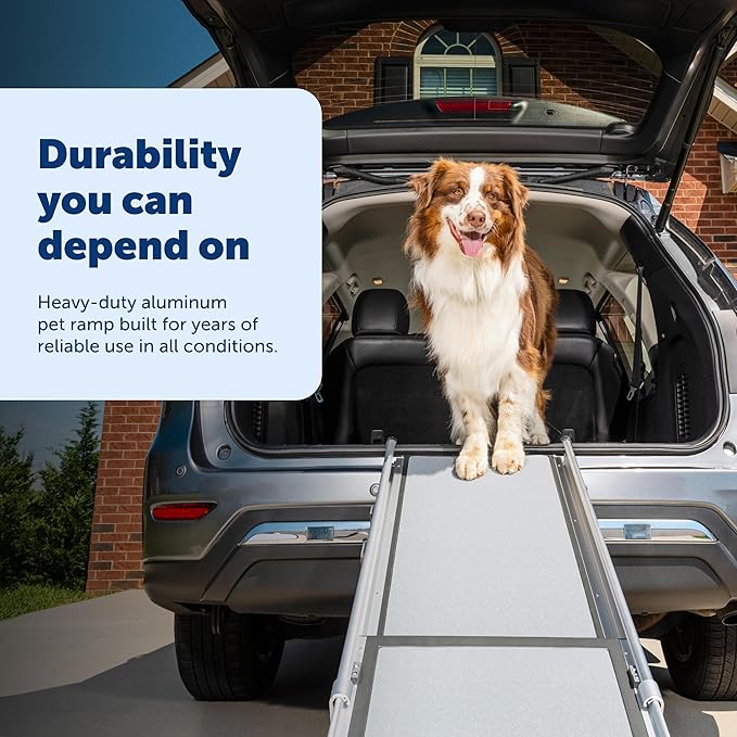 PetSafe Happy Ride Extra Long Telescoping Dog Ramp, Portable Pet Ramp for Cars, Trucks & SUVs with Adjustable Sizing