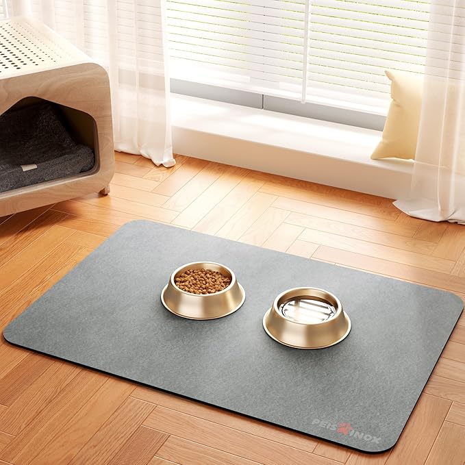PEISAINOX Cat Dog Food Mat, Rapid Water Absorption Dog Mat for Food and Water,100% Waterproof Cat Dog Bowl Mat, Pet Food Mat for Messy Drinkers to Protect Floors, Pet Accessories Supplies
