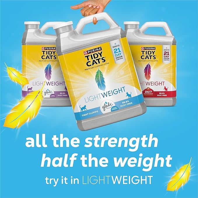 Purina Tidy Cats Lightweight Cat Litter, Clumping Multi Cat, Glade Clear Springs Odor Control, Low Dust, 38 lb. Box