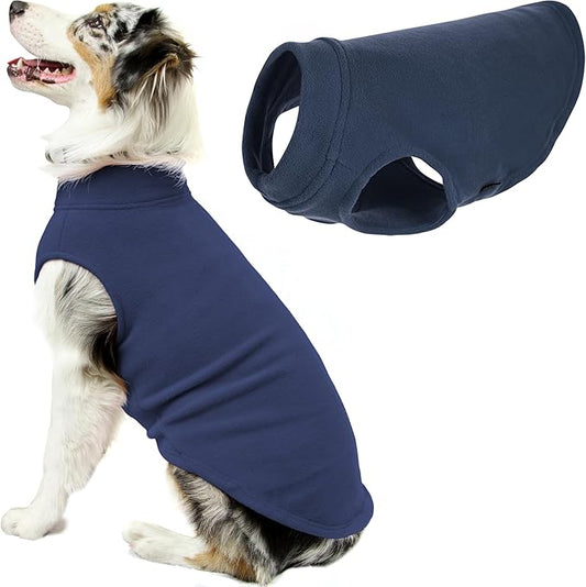 Gooby - Stretch Fleece Vest, Pullover Fleece Vest Jacket Sweater for Dogs, Indigo Blue, 4X-Large Length (21")
