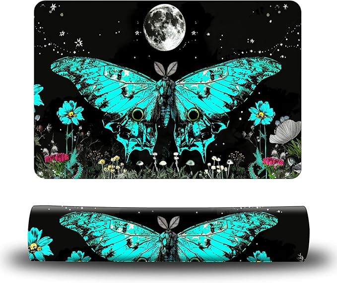 Dog Food Mat, 15.7" x 23.6" Absorbent Pet Feeding Mat for Food and Water, Waterproof Diatom Mud Pet Placemat with Non-Slip Rubber Backing, Easy Clean Cat Bowl Mat for Floors - Blue Butterfly 1