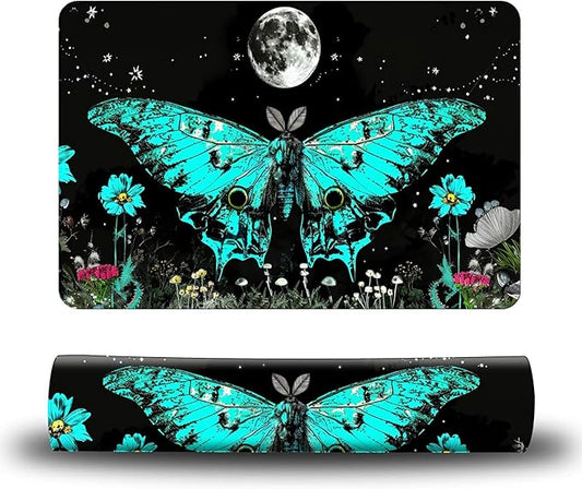 Dog Food Mat, 15.7" x 23.6" Absorbent Pet Feeding Mat for Food and Water, Waterproof Diatom Mud Pet Placemat with Non-Slip Rubber Backing, Easy Clean Cat Bowl Mat for Floors - Blue Butterfly 1