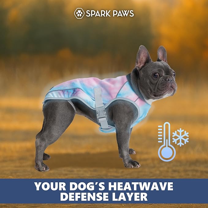 Spark Paws Dog Cooling Vest - SPF 50 UV Sun Protection - Summer Heat Relief Gear for Dogs, Lightweight, Evaporative Cooling - Dog Anxiety Relief Vest During Hot Days - Snowcone, 4XL