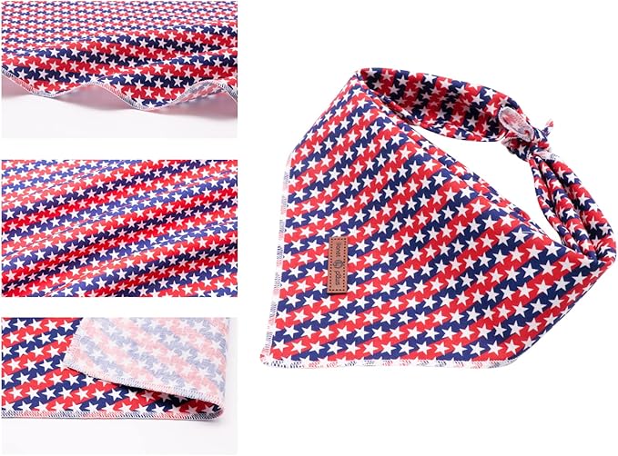Lionet Paws Dog Bandana,4th of July Fabric Dogs Kerchief for Medium Large Dogs,Dog Cotton Triangle Bibs Scarf for Girl Boy