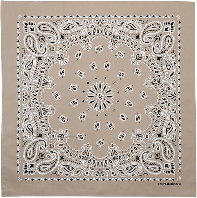 The Peacock Crew Premium Soft Cotton Bandanas Pack for Men and Women Paisley 22 x 22 inches