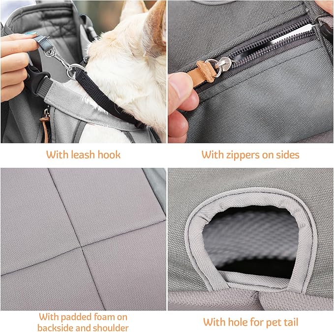 Dog Backpack Carrier Small Dog Backpack, Pet Dog Front Backpack Legs Out Chest Carrier for Small Dogs, Cat Backpack Carrier Dogs Travel Back Pack Hands-Free Hiking Bike Motorcycle (Size:11–19 lbs)