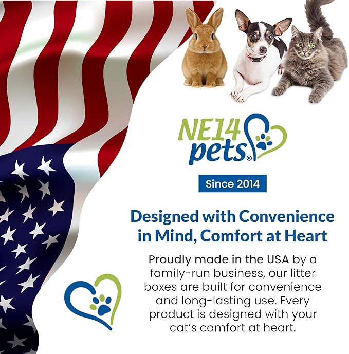 KittyGoHere Senior Cat Litter Box, Small Litter pan, Open Top Low Entrance Kitty Litter Box, Lightweight Low Entry Litters Box, Durable, Made in USA (Storybook Lavender)