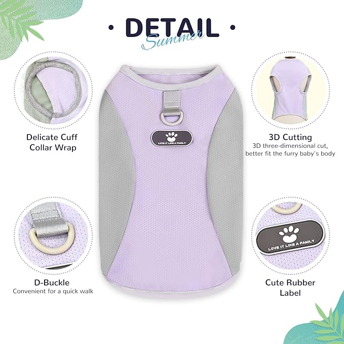 Dog Cooling Vest with D-Ring Dog Beach Tshirt Sun Protection Small Puppy Clothes for Girls Boys Stretchy Shirts for Dogs Lightweight Breathable Shirt French Bulldog Frenchie Dachshund Clothes