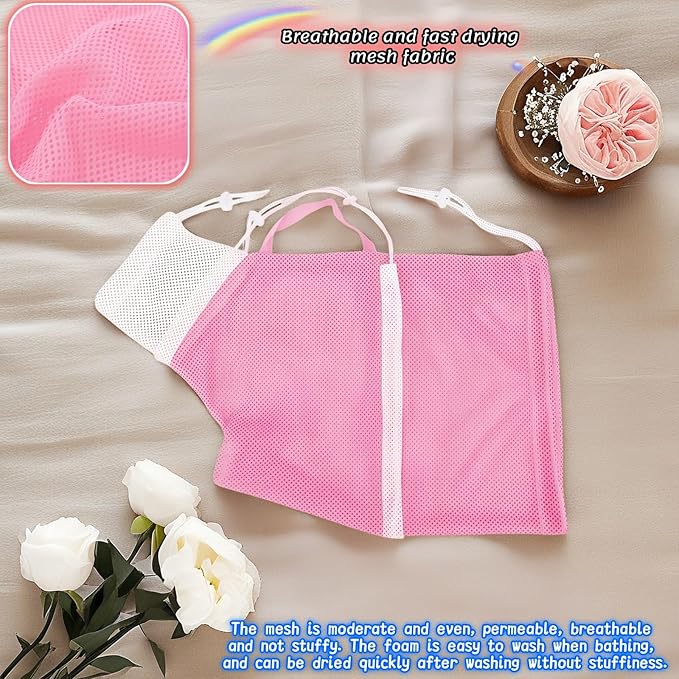 Cat Grooming Restraint Bag with Adjustable Drawstrings, Pink Mesh Bath Bag for Bathing, Nail Trimming, Ear Cleaning, Breathable Polyester with Zipper Design and Handheld Design (Pink)