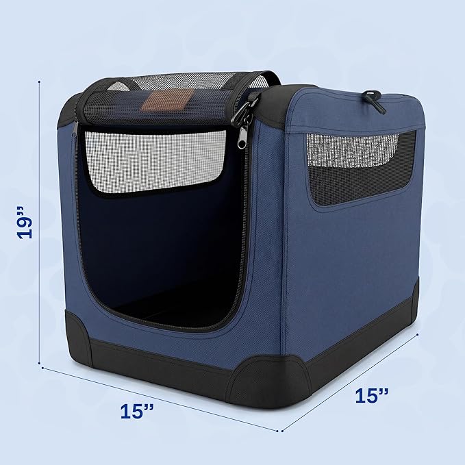 American Kennel Club Soft-Sided Dog Travel Crate, Lightweight Folding Portable Kennel with Mesh Panels for Ventilation, Comfortable Indoor & Travel Use, Ideal for Crate-Trained Dogs, Small